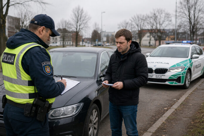 Bauda už važiavimą be draudimo