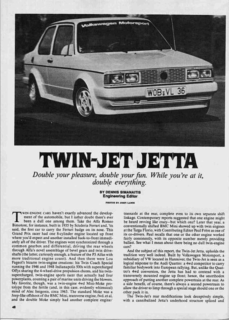 Straipsnio ištrauka apie „Volkswagen Jetta Twin-Jet“